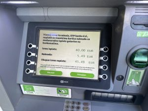 Bankomat provizija gotovina Hrvaska